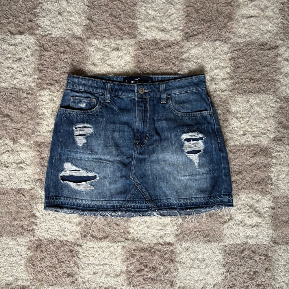 hollister jean skirt